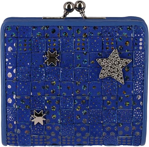 ツモリチサト ミニ財布 がま口 二つ折り財布 キラメッシュ ブルー 青 キラメッシュ 2つ折り財布 がま口 ミニ財布 / tsumori chisato CARRY