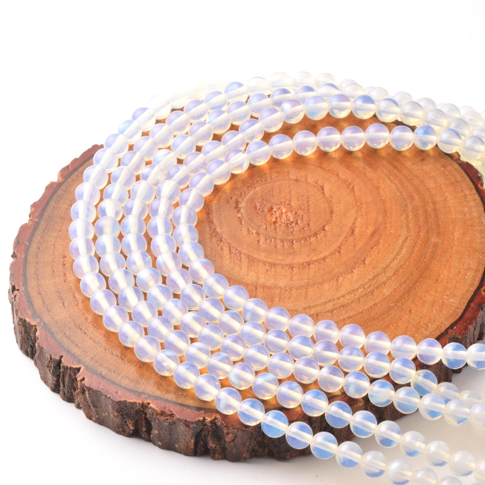 6mm Opalite Stone Beads for Bracelets Making, Gemstone Beads for Jewellery Crafting (55~60Pcs)