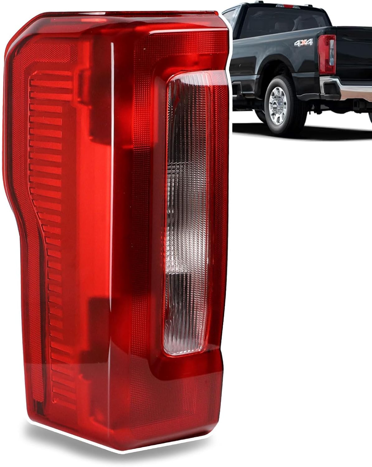 Tail Light W/O Blind Spot Compatible With 2023 2024 2025 Ford F250 F350 F450 Super Duty W/O Blind Spot Left Driver Side Rear Taillight Replace PC3Z13405D (Halogen Type)