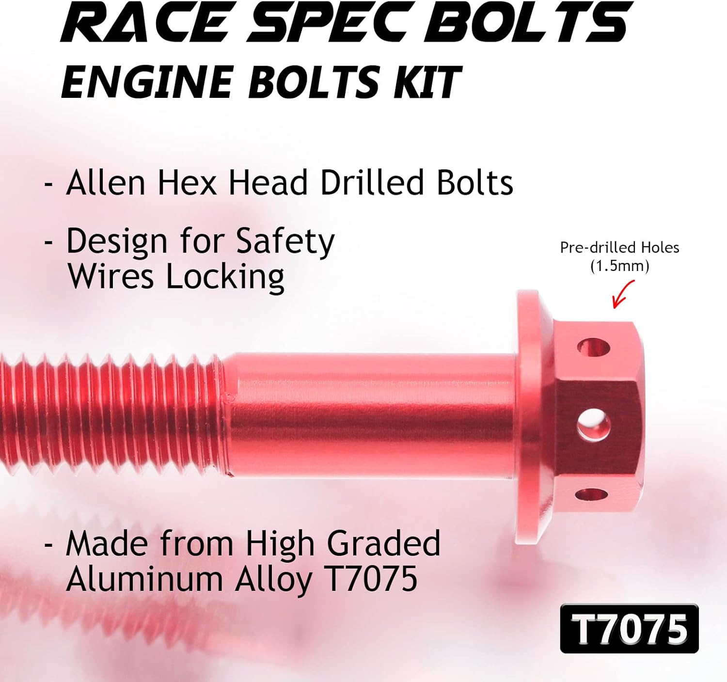 Autobahn88 Motorcycle Engine Bolt Dress-up Kit, Compatible with Honda Monkey Z125M 2018-2021 (Red) (Set of 23)