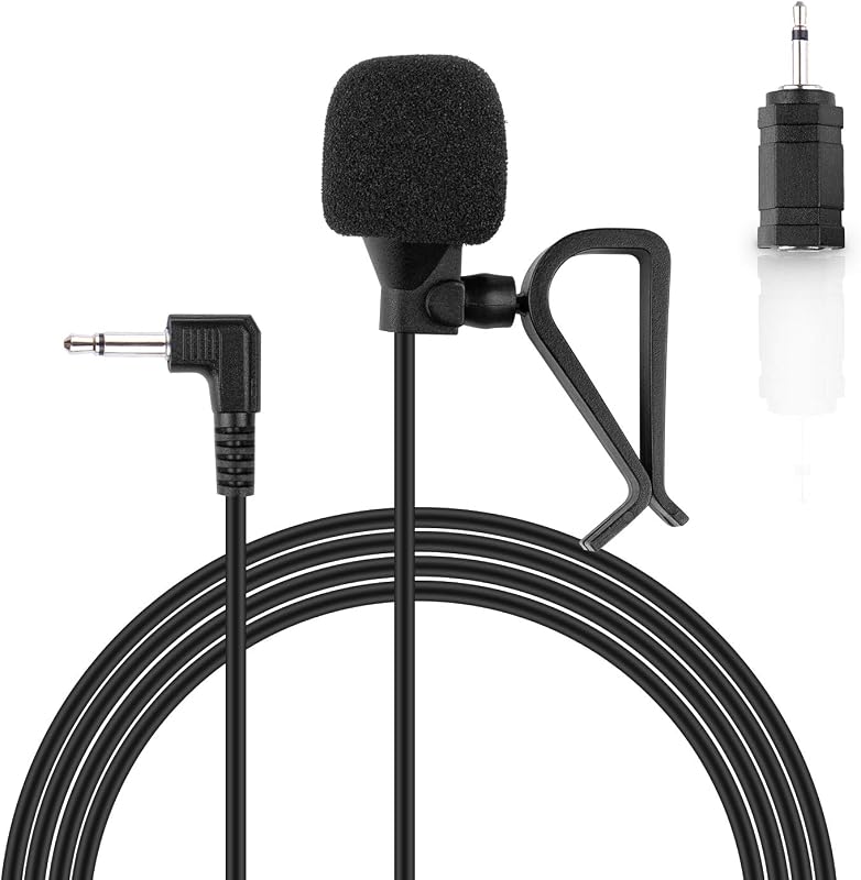 Car Microphone 3.5mm, Car Radio Mic for Pioneer, Kenwood Vehicle Head Unit | Enabled Stereo Audio GPS DVD Mic - External Hands Free Assembly Mike for Boss, JVC, Sony, Jensen and Alpine