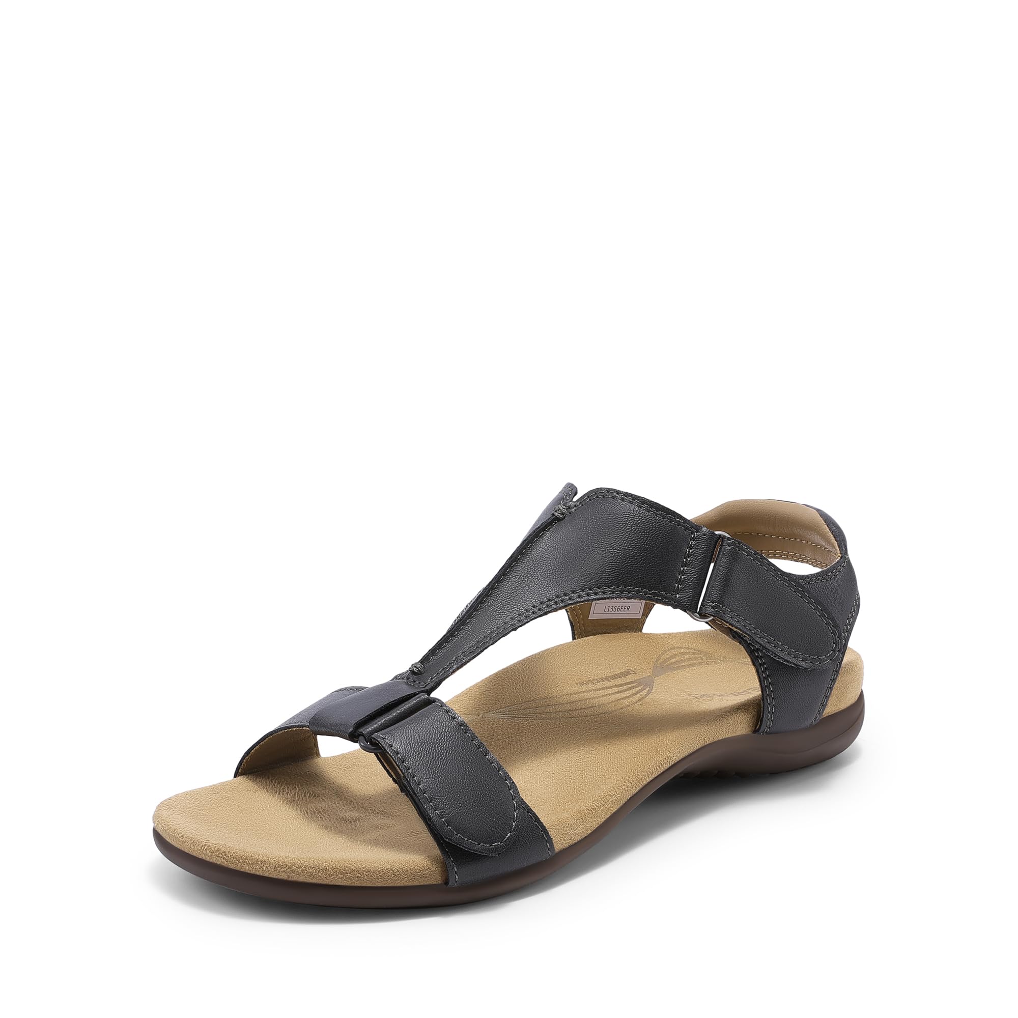 DREAM PAIRS Women's Arch Support T-Strap Orthopedic Flat Sandals