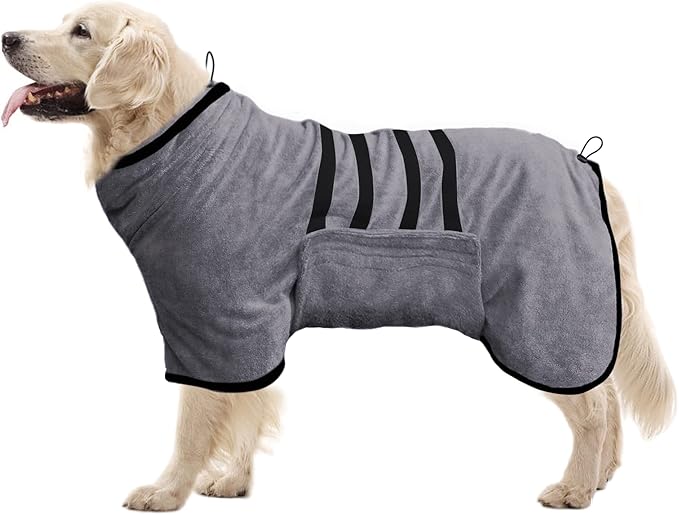 Pejoye Dog Drying Coat Absorbent Dog Bathrobe, Microfiber Dog