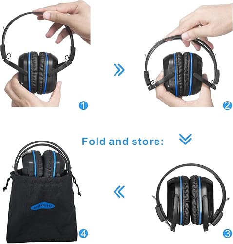Miniatura 7 de SIMOLIO Paquete de 4 auriculares IR para DVD de automóvil, auriculares inalámbricos para niños, no Bluetooth, auriculares infrarrojos universales de