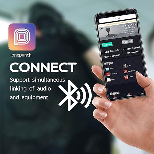 Miniatura 3 de Máquina de boxeo electrónica para montar en la pared con luz LED Bluetooth máquina de boxeo musical con velocidad de reacción y coordinación ojo