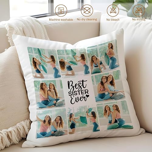 Miniatura 8 de Almohada personalizada con relleno, almohadas personalizadas con texto de imagen, impresión de doble cara 5 tamaños y 10 colores, almohada