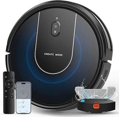 💎 75% MEGA DEAL! Bagotee Robot Vacuum cleaner with mop,Scheduled Cleaning with 3 Adjustable Suction Levels, 5000Pa Strong Suction, App/Alexa/Google Assistant Voice Control, Ideal for Carpet, Hard Floor