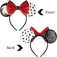 Vista 201 de FANYITY Orejas de ratón, diadema de lentejuelas con orejas de ratón para niños, niñas y mujeres (MN)