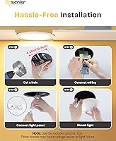 Vista 6 de Ensenior - Paquete de 12 luces LED empotrables de techo de 4 pulgadas, regulables, 6000K Blanco Claro, 750 lm, 9 W, 120 V, luz de oblea sin carcasa