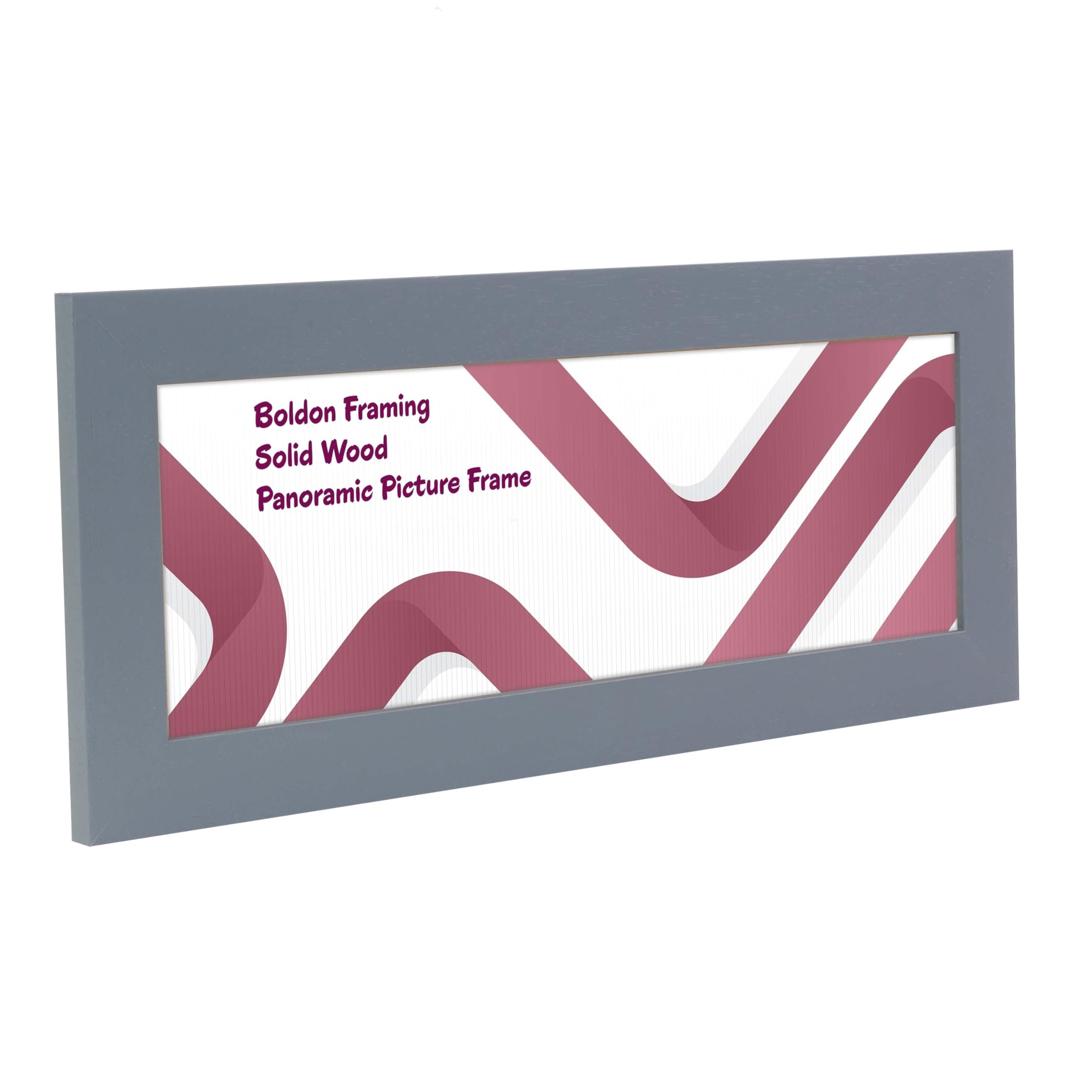 Boldon - Dark Grey 24x7" Solid Wood Panoramic Sizes Picture Frames Photo Frames Modern Poster Frame