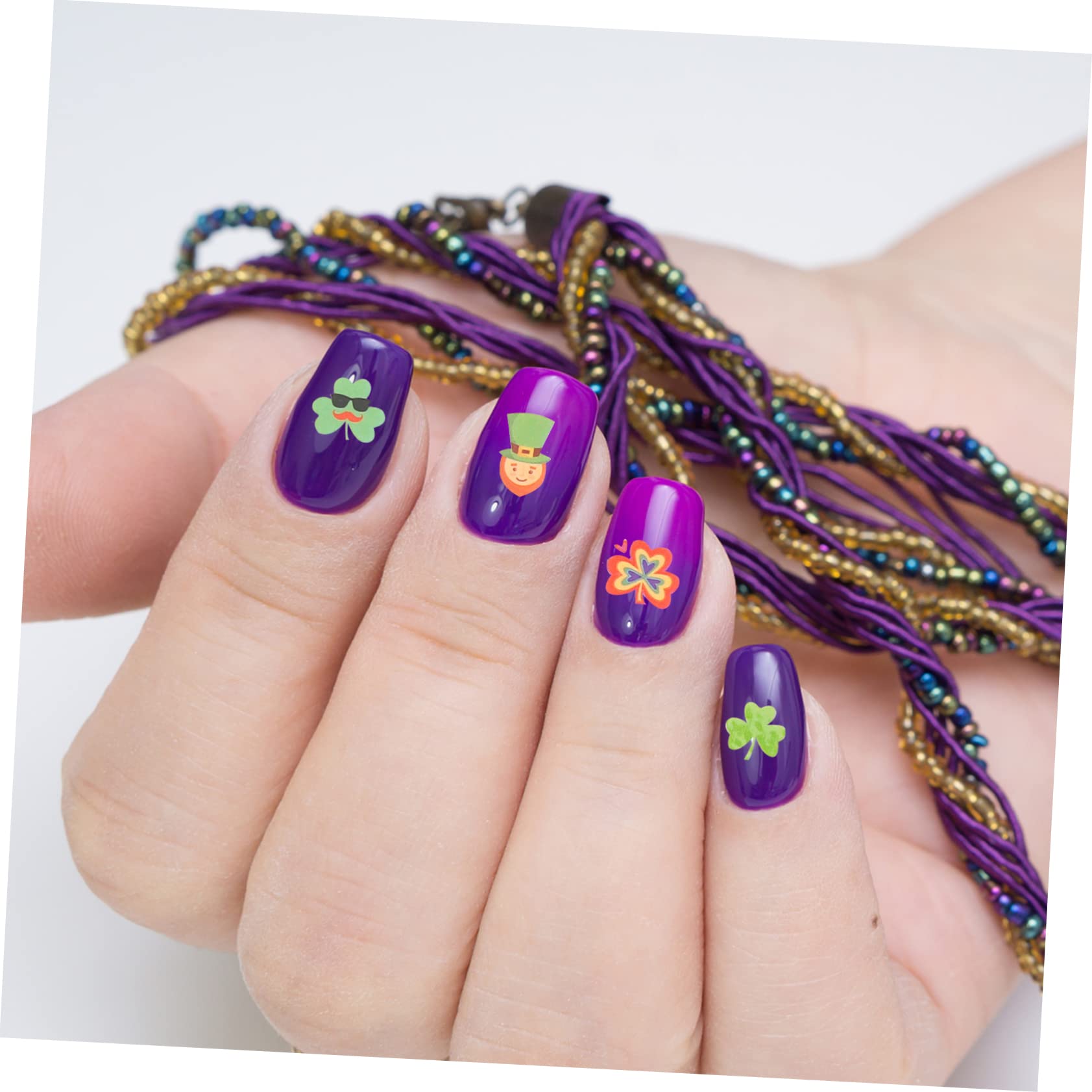 FRCOLOR 30hojas Pegatinas De Uñas De San Patricio De Calcomanías De Tres Para Arte De Uñas Decoración Festiva y Fácil Aplicación Para Manicura Creativa