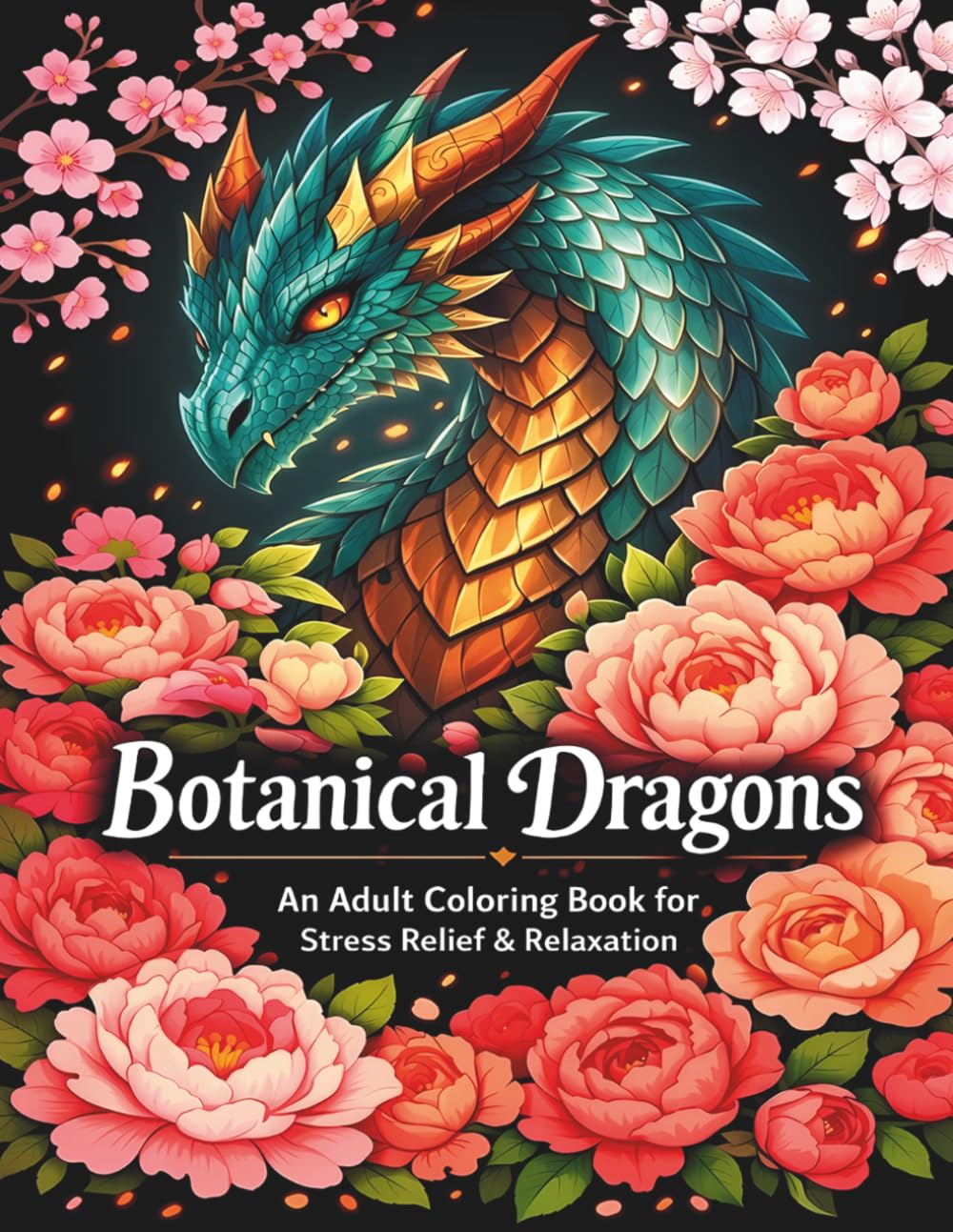Botanical Dragons: An Adult Coloring Book for Stress Relief & Relaxation