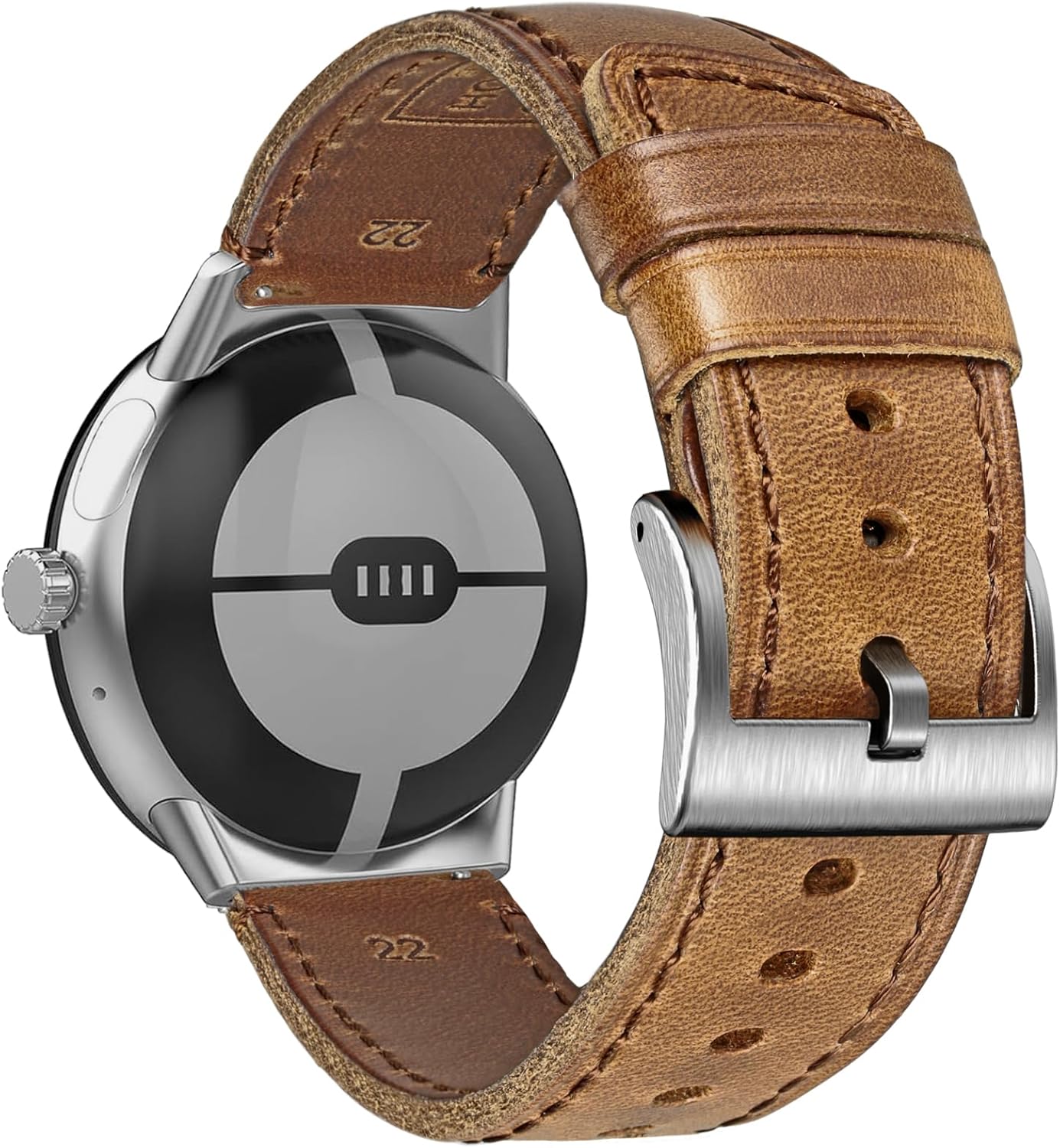 Soft Horween Leather Watch Band Compatible with Google Pixel /Pixel2 /Pixel 3 41mm/Pixel 3 45mm/Pixel 4 41mm/Pixel 4 45mm Watch,Replacement Strap for Pixel Smart Watch Bands