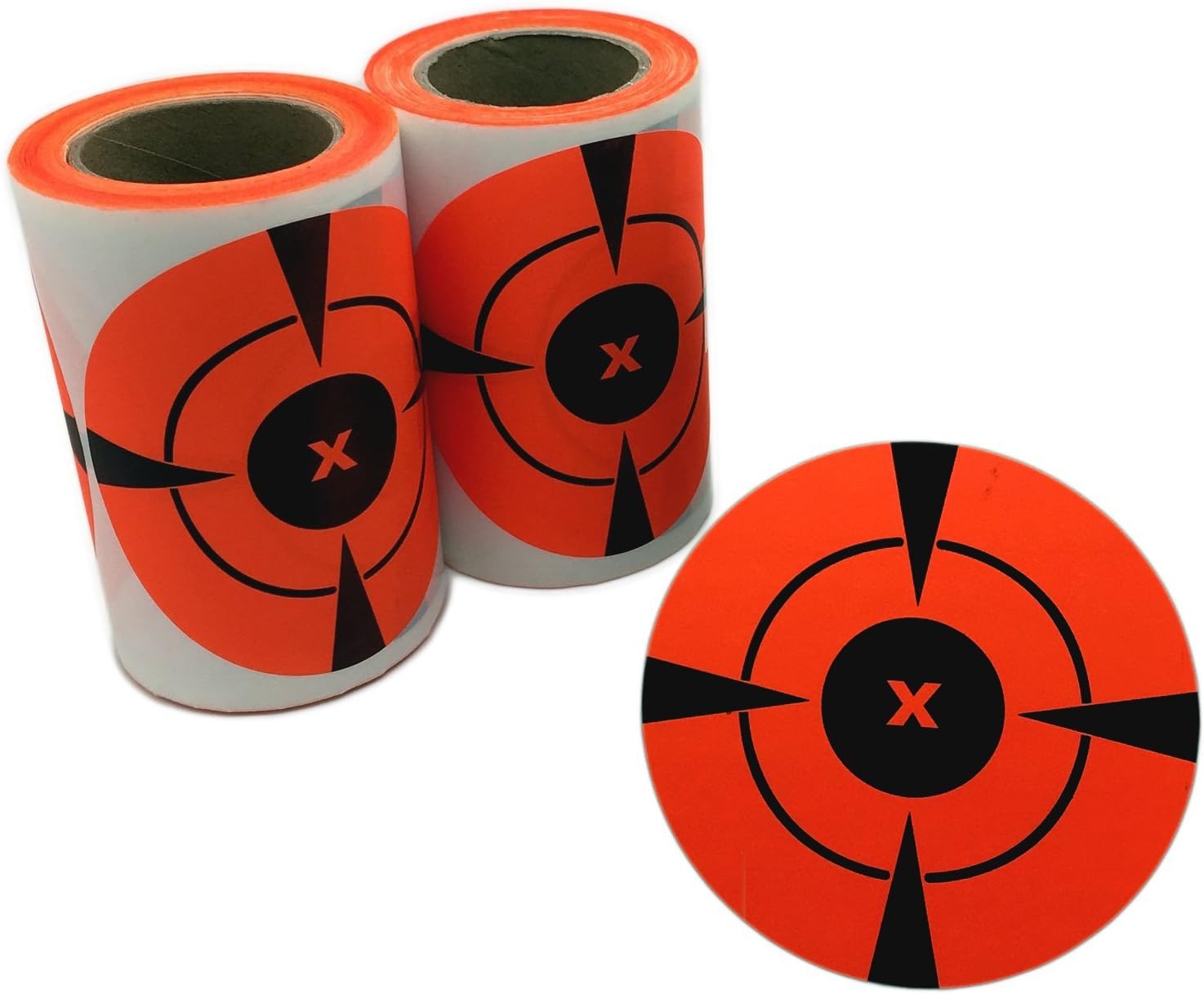 Neon Orange 3" Shooting Sticker Targets - 200 Pack (2 Rolls of 100)