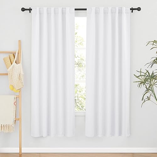 Miniatura 105 de RYB HOME - Cortinas blancas, cortinas para oscurecer la habitación, con aislamiento térmico, juego de cortinas opacas para dormitorio, sala