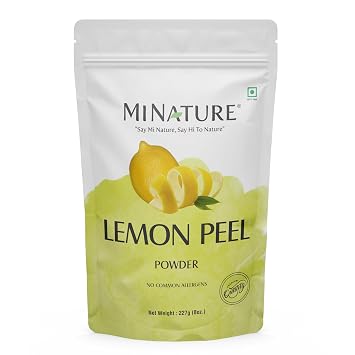 Lemon Peel Citrus Limon Powder by mi nature| 100% Pure and Natural | 227g,8oz, 1/2 lb | Vegan | Non-GMO | For Skin care | Used for Soap making | Stimulate hair growth