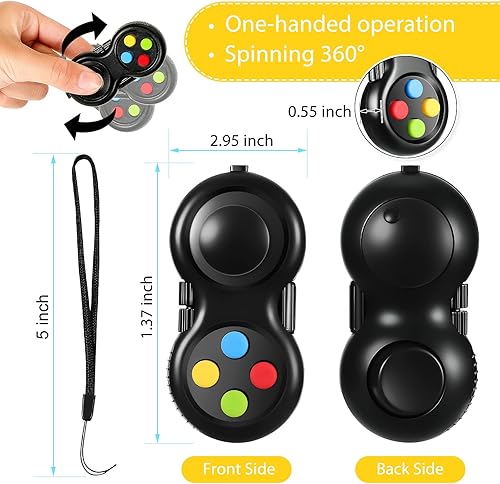 Miniatura 9 de Skylety 2 piezas Fidget Pad Sensory Fidgets Controller Pad Handheld Fidget Game Pad Sensory Juguete educativo para TDAH TDA, TOC, autismo, ansiedad