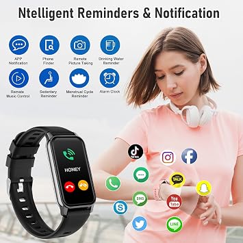 Health Fitness Tracker, Smart Watch with 24/7 Heart Rate Blood Pressure Sleep Monitor,126 Sports Modes,IP68 Waterproof Step Calorie Counter Pedometer Activity Trackers for Android&iPhone Women Black