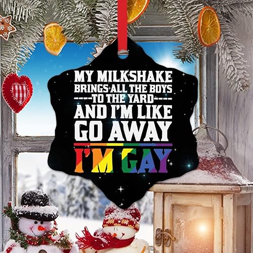 Miniatura 5 de Adornos para árbol de Navidad I'm Gay I'm Like Go Away Adornos LGBT Decoración de árbol de Navidad Lesbiana Gay Progreso Orgullo Bisexual LGBTQ