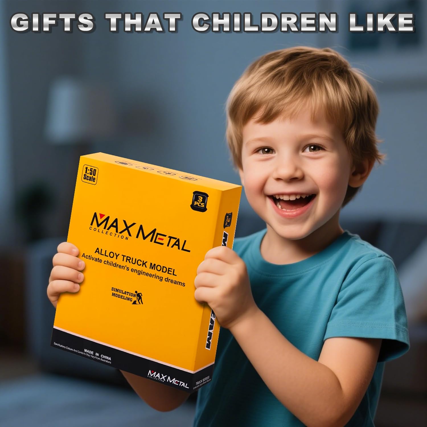 1/50 Ratio die-Casting Engineering Construction Vehicle, Dump Truck, Excavator, Mixer, Alloy Collection Model car, Boy's Door Opening Pull Back car Toy (3pcs per Set)