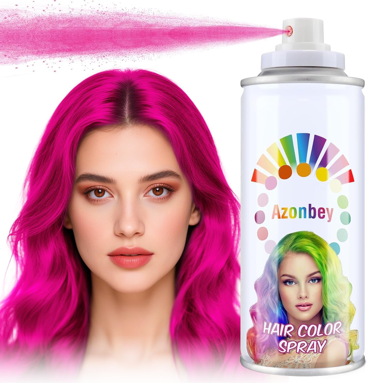 Azonbey Kids Hair Color Pomades - Temporary Washable Hair Wax Gel Cream and Color Spray (Pink)