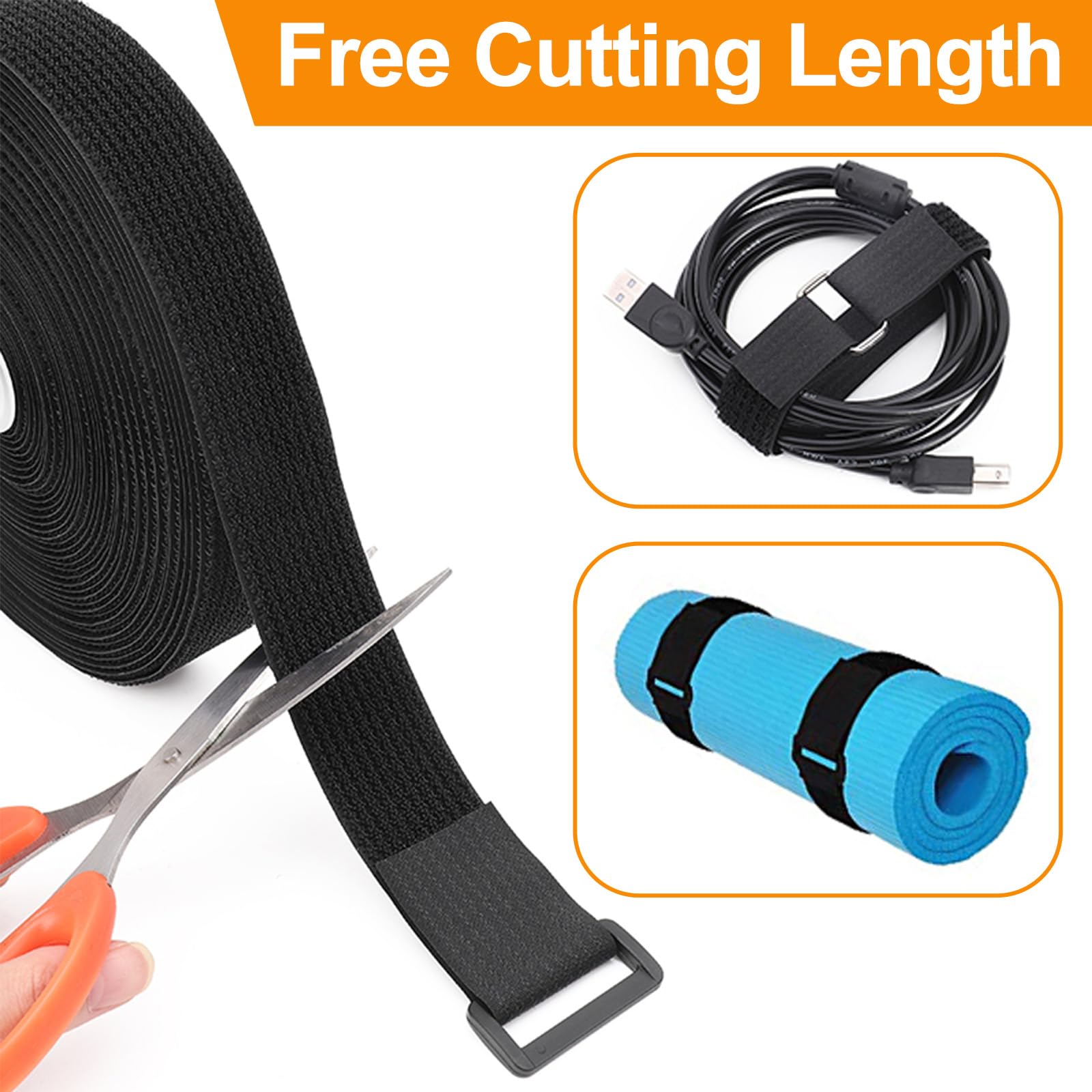 Sangle Velcro Sangles De Câble Réglables De 5m X 2.5cm Avec 25 Boucles Attaches De Cable Reutilisables Noires Sangle De Fixation A Crochet Et Boucle Noir 95472895 Attache Toile Pergola