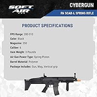 Vista 7 de Soft Air SCAR-L Licenciado Rifle de Airsoft de Tamaño Completo Accionado por Resorte, Negro