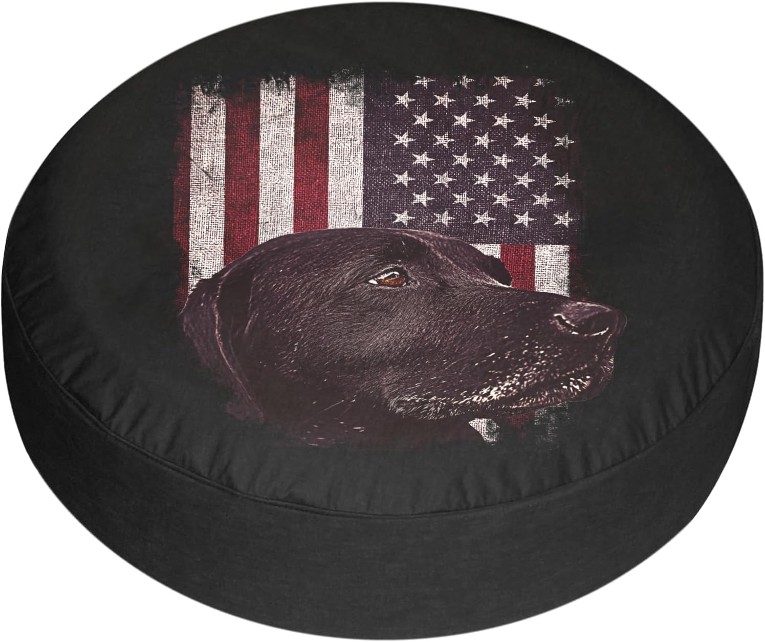 Camper Tire Covers Labrador USA Flag Protectors Weatherproof Universal for Trailer RV Van SUV Truck and Travel Trailers 15 Inch Wheel