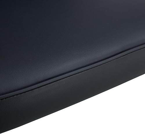 Miniatura 6 de Juego de 4 sillas de comedor, sillas de comedor de cuero negro, sillas de cocina tapizadas, sillas de comedor modernas con marco de patas de metal