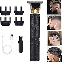Vista 1 de Cortador de pelo para hombres, cortapelos profesional inalámbrico, recortador de barba recargable sin huecos con hoja en T, set de aseo para corte