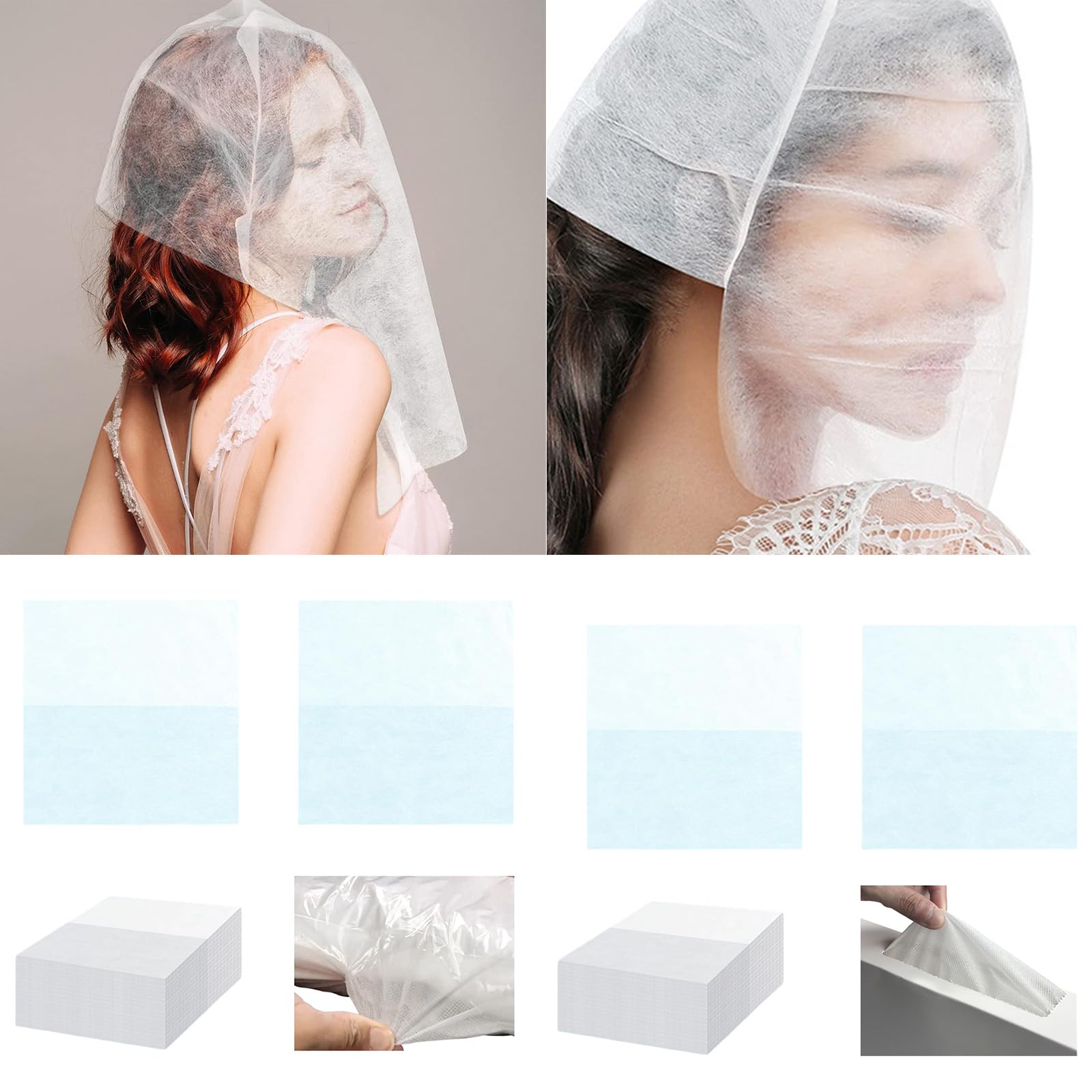 Lot de 100 masques de protection respirants, pour le visage, le maquillage et les vêtements
