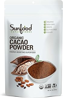 Sunfood Cacao Powder | Organic & Raw | Made from the Finest Variety of Certified Organic Cacao Beans | Premium Quality & B...