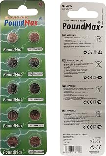 10 x PoundMax SR44 1.55 V Silver Oxide Button Cell Battery