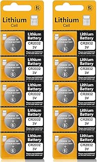 CR2032 Batteries 10 Pack,Cr2032 Lithium 3v Coin Battery, Cr 2032 Button Cell DL2032 ECR2032 for Airtag, Car Remote Key