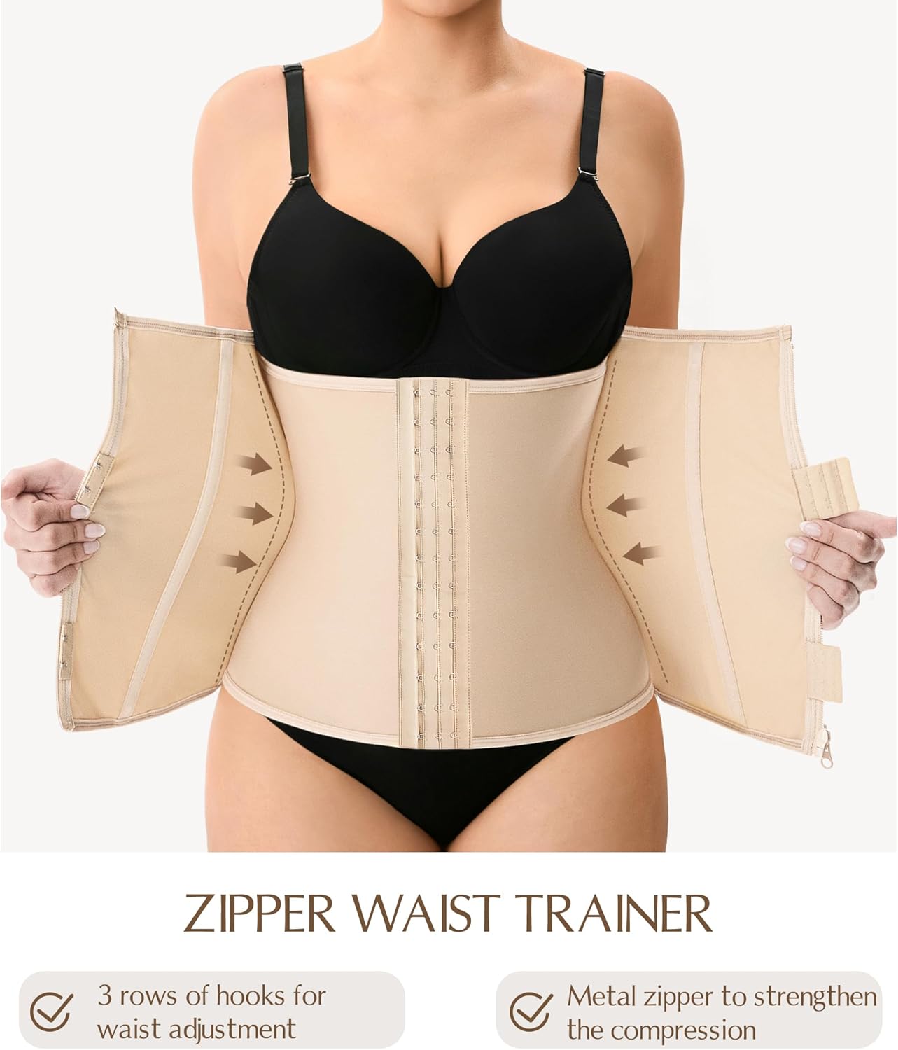 MERYOSZ Zipper Waist Trainer for Women - Mesh Corset Shapewear Tummy Control Body Shaper Waist Cincher Postpartum Girdle - Image 3