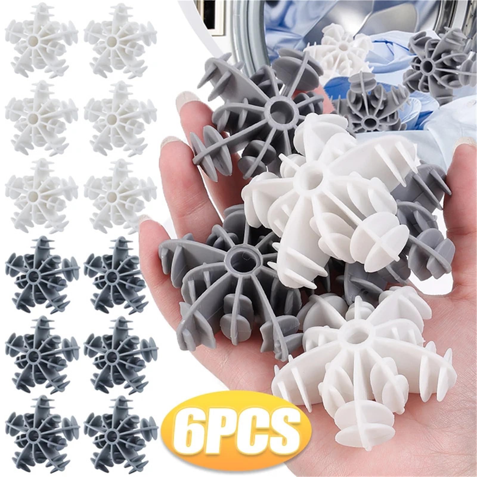 Bola De Secado 18 bolas de lavandería reutilizables antibobinado | Bola de limpieza de ropa antienredos, recogedor de pelo for lavadora(B- Grey- 18PCS)