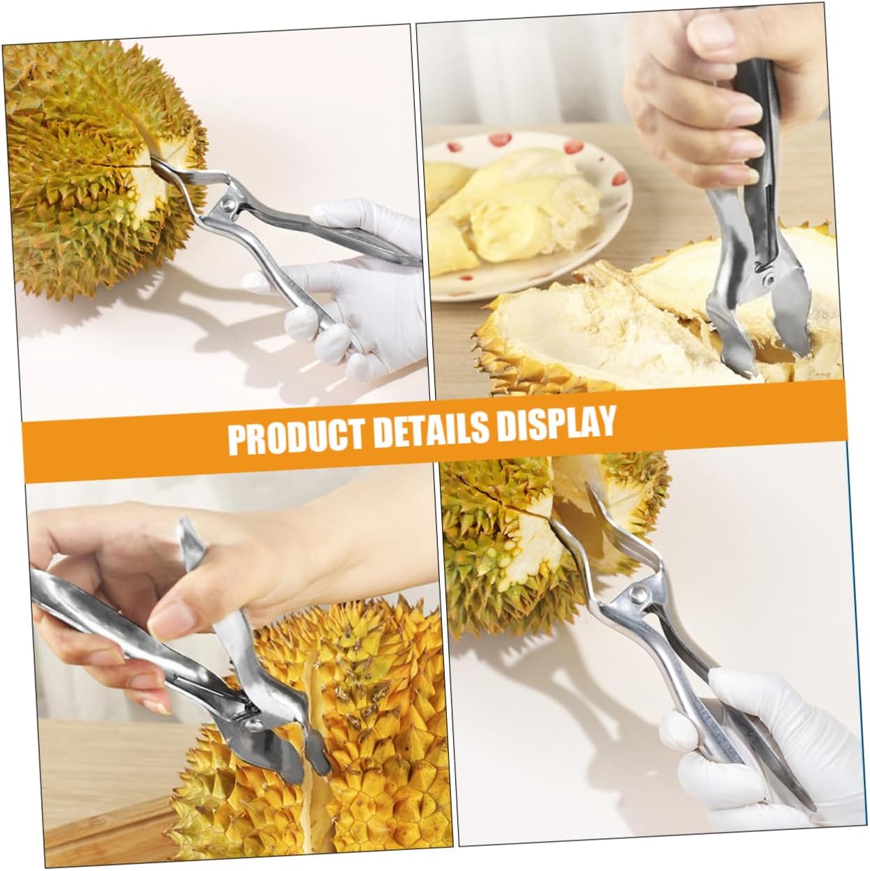 Stainless Steel Durian Opener Tool for Fruit, Silver