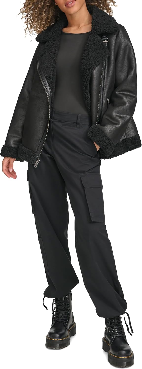 Levi's Womens Faux Shearling Moto - Image 5