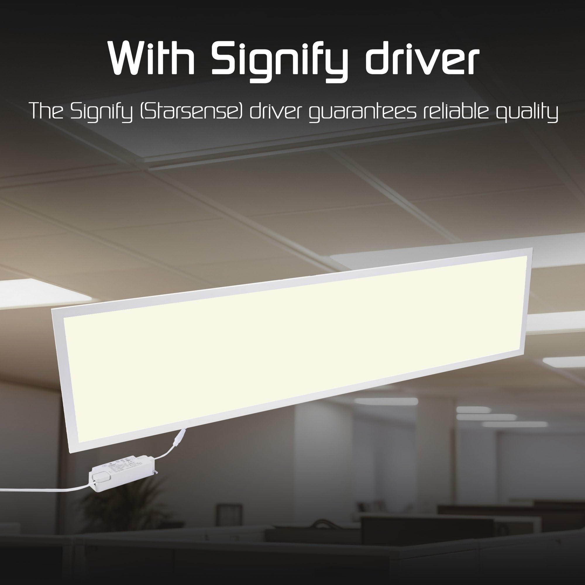 Ledvion - 6X Panel LED, 120x30, 36W, 3000K, UGR <22, 100lm/W, Luminaria empotrada incl., 3 años de garantía
