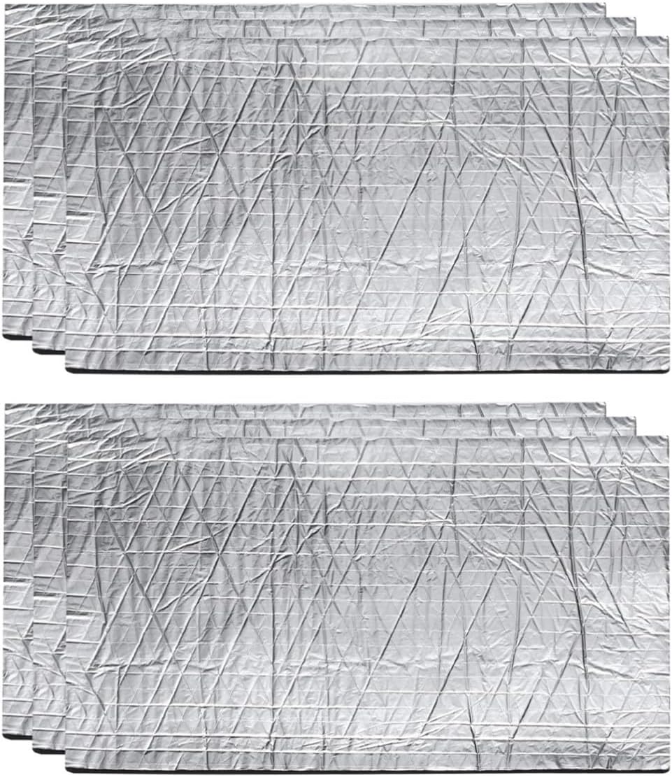 6 Sheets Car Sound Deadener Cotton Aluminum Foil Insulation