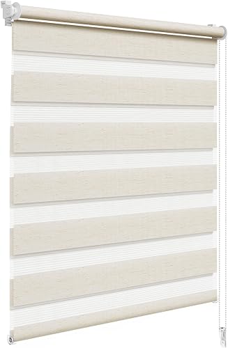 WOLTU Store Enrouleur Jour Nuit sans Perçage, 80x150 cm, Hêtre
