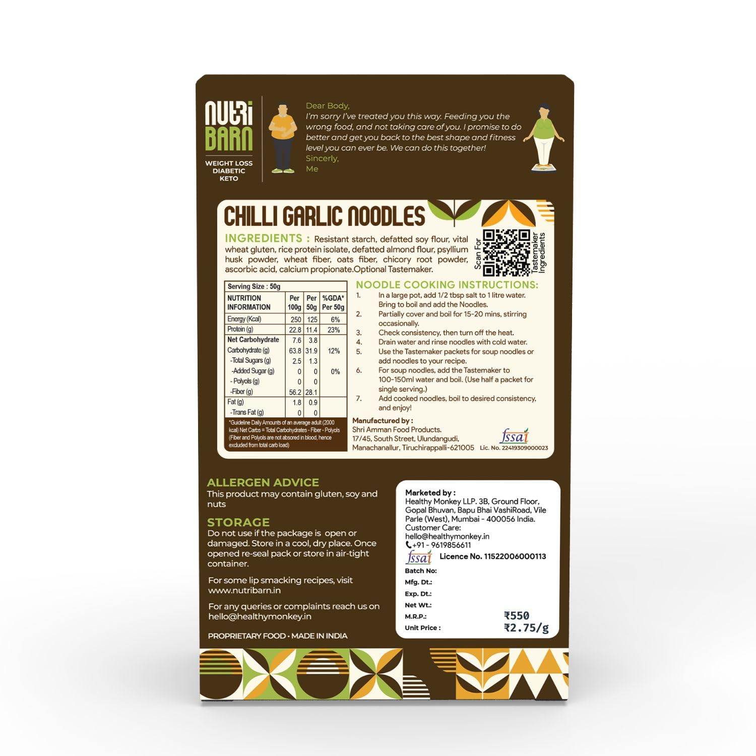 Buy Now Nutribarn Keto Chilli Garlic Noodles Spaghetti, 200 Gms X Pa...