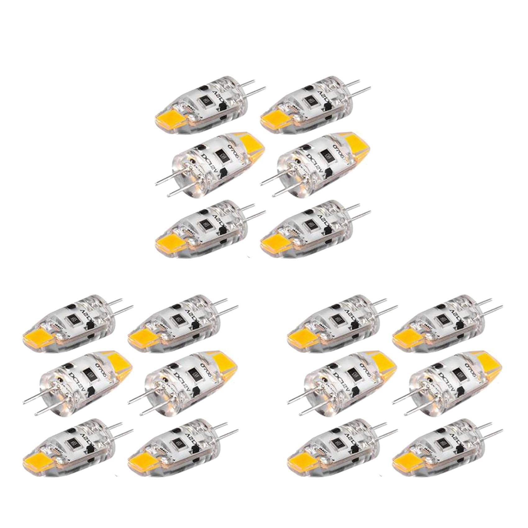 Hndhbfgrt 18PCS G4 LED Bulb 12V DC Dimmable COB LED G4 Bulb 1.5W 360 Beam Angle to Replace 15W (Warm White)