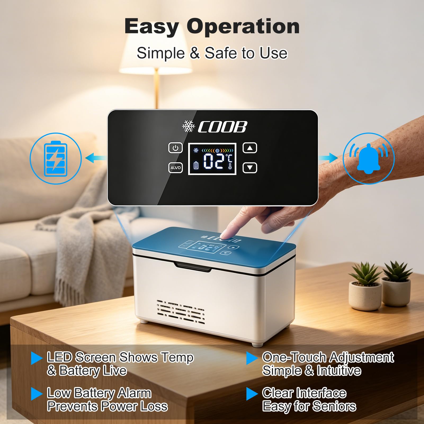 Tragbarer Insulin Kühlbox Elektrisch, Mini Medikamenten Kühlbox mit Akku | Insulin Kühltasche Elektrisch, LED-Anzeige (2–8 °C Einstellbar), mit Zwei 10200 mAh Akkus für Zuhause, Unterwegs & Auto