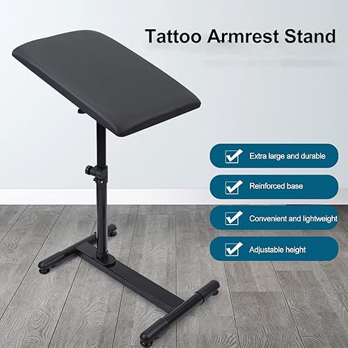 Miniatura 2 de Focket Soporte para reposabrazos de tatuaje, inclinación de altura ajustable, reposabrazos de hierro resistente con almohadilla de esponja suave y