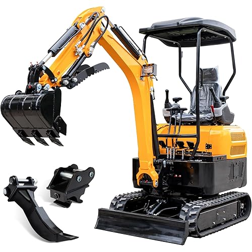 MMS20P 2 Ton Mini Excavator 16 HP Kubota Diesel Engine with Side Swing, Hydraulic Thumb, Quick Coupler & Ripper, Digger Machine for Landscaping Garden Tight Spaces Construction, Unloading Included