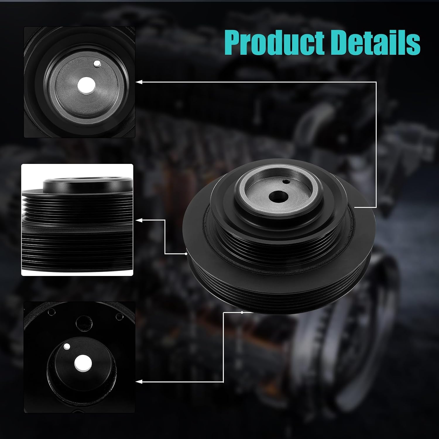 AULINK 594-279 Harmonic Balancer Crankshaft Pulley (3.5L L6) For Hyundai Santa Fe 2003-2006, XG300 2001, XG350 2002-2005, For Kia Amanti 2004-2006, Sedona 2002-2005#2312439002 2312439003 2312439503