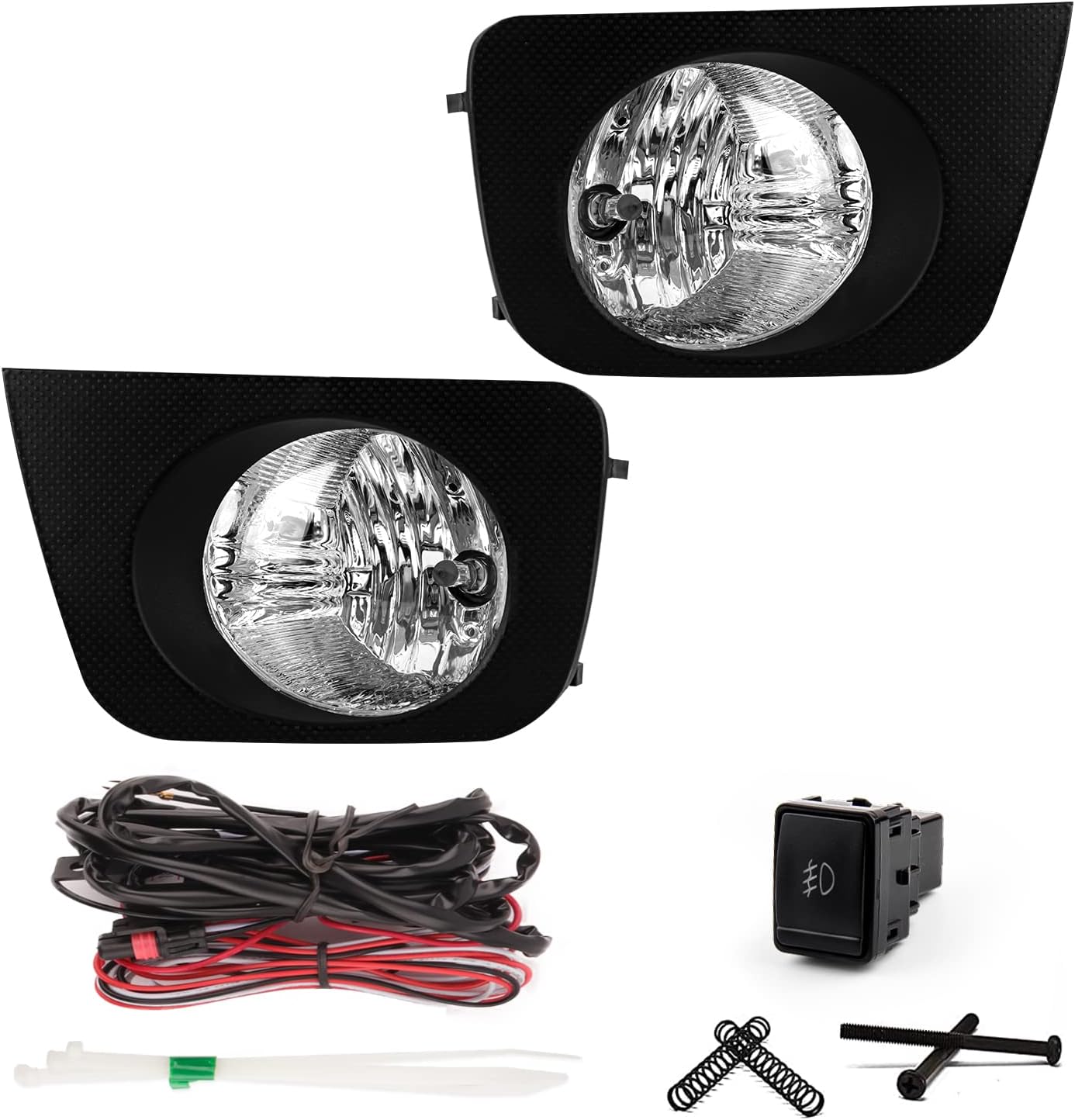 RP Remarkable Power, Fog Lights for 2006 2007 2008 2009 4Runner Front Pair Drivinh Fog Lamps Bumper Lamps w/ 9006 12V 51 Bulbs Clear Kit Wiring Harness& Switch