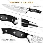 SCOLE® Chef Knife Ultra Sharp Kitchen Knife Set 7-Piece, Premium German 1.4116 Stainless Steel Chefs Knife Set, Ergonomic Handle Professional Knives Set for Kitchen with Gift Box