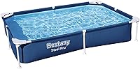 Vista 1 de Bestway Steel Pro - Piscina rectangular de 87 pulgadas x 59 pulgadas x 17 pulgadas con marco de metal sobre el suelo, para exteriores, color azul